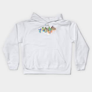 Calgary Watercolor Skyline Kids Hoodie